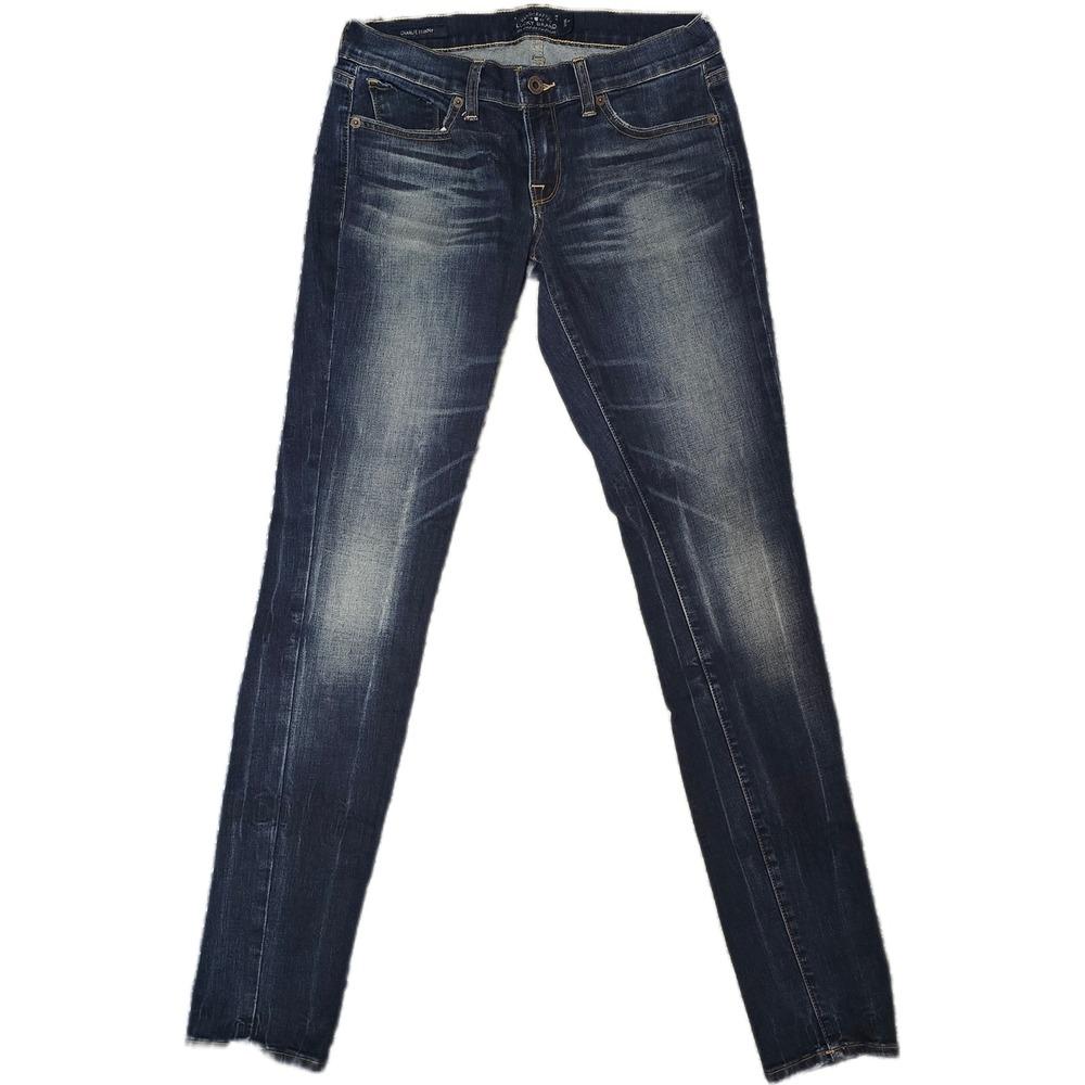 Lucky Brand Charlie Skinny Jeans Women 2/26 Dark Wash Excellent Mid Rise Denim
